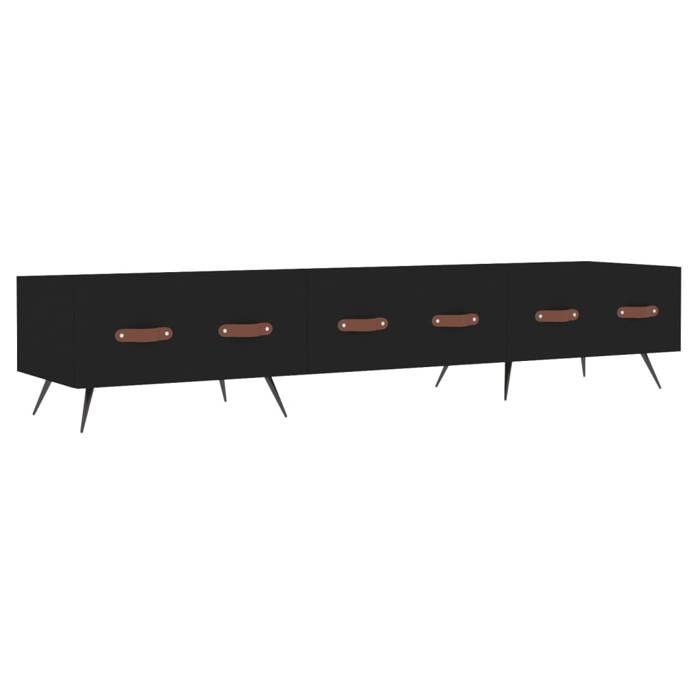 CLOUD Meuble TV Banc tv pour salon - noir 150x36x30 cm bois dingénierie CHYNEW3943051