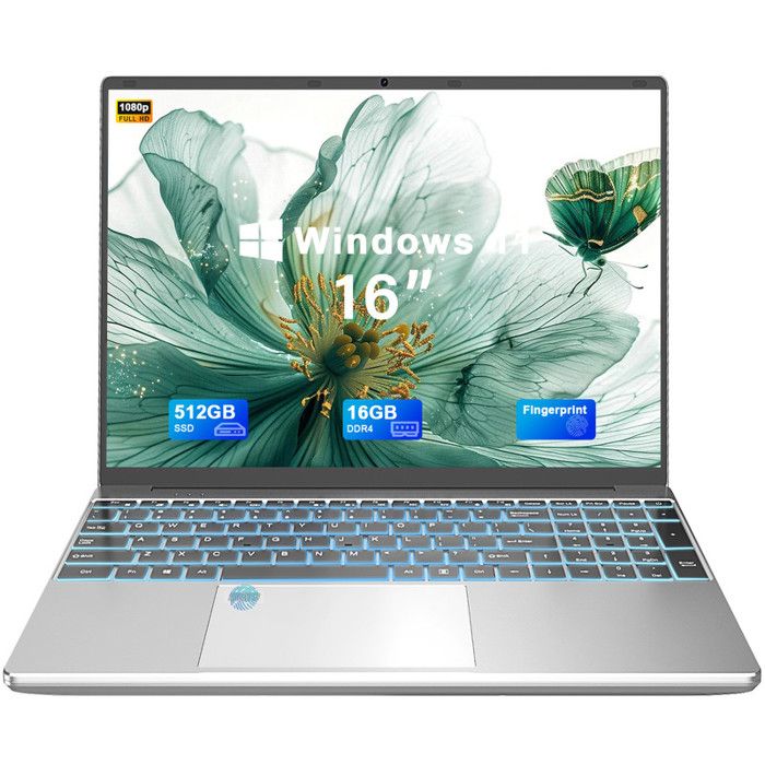 Ordinateur Portable – Windows 11 Pro – Celeron N100 – 16 Go RAM – 512 Go SSD – 16 pouces FHD