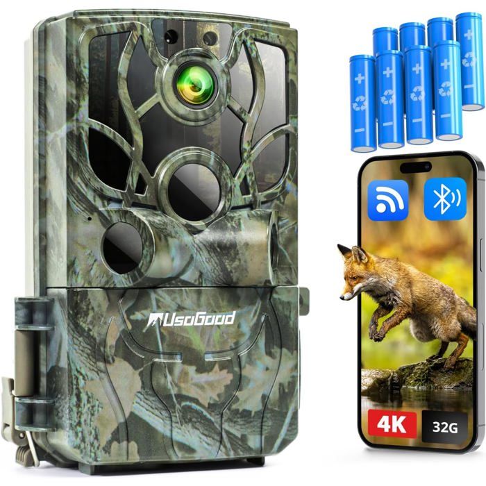Caméra De Chasse WIFI Bluetooth – 24MP 1080P – Mini IP66 + Carte 32Go