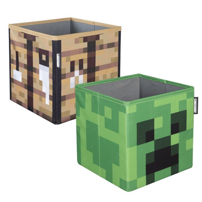 Lot de 2 Bacs de Rangement Pliables - ROBA - Minecraft – Creeper & Table de Craft – Organisation Ludique et Pratique Lot de 2 Bacs de Rangement Pliables - ROBA - Minecraft – Creeper & Table de Craft – Organisation Ludique et Pratique