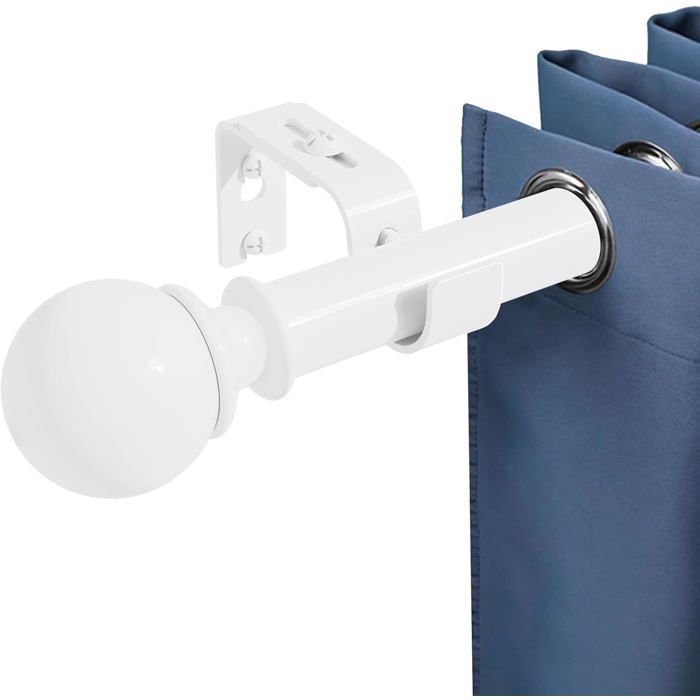 Kit De Tringle A Rideau Koky Diam.25 Mm Noir Fonce 200-360 Cm