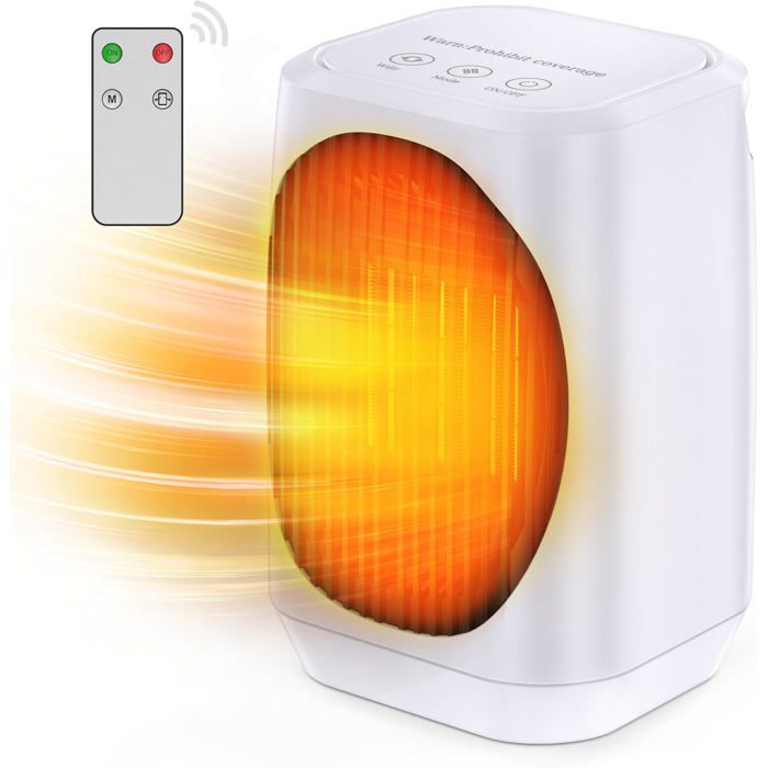 Comparer les prix de Lightswim Chauffage dappoint electrique portable oscillant a 70 1200 W PTC en ceramique avec 3 modes mini chauffagerefroidisseu