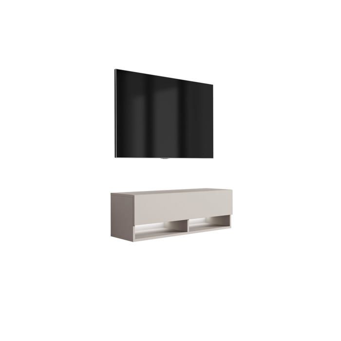 Meuble TV : Cachemire LED blanc 100 × 32 × 34 cm