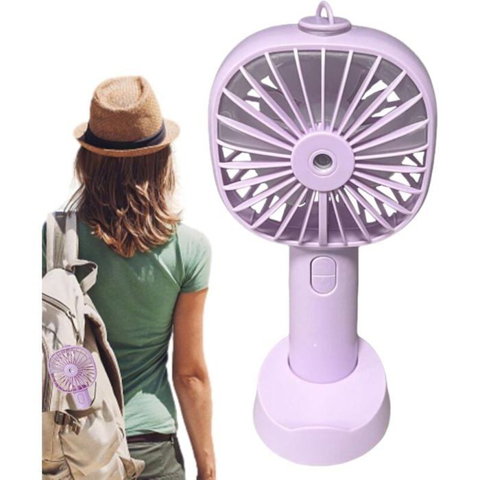 Ventilateur portatif ventilateur portatif rechargeable Ventilateur brumisateur rechargeable à 3 vitesses - Petit ventilateur bru - Read