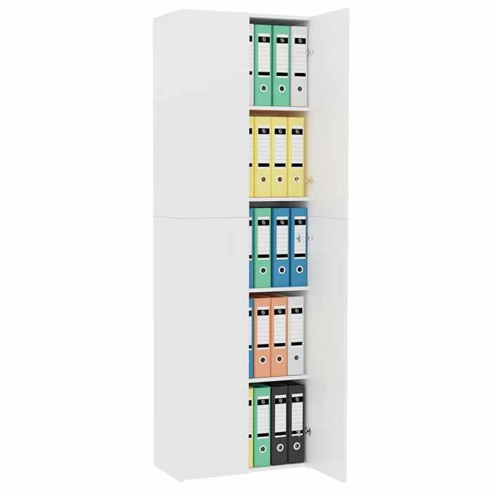 SALE dhiver Armoire haute de bureau - BURKE - STABLE - Blanc 60x32x190 cm - Bois dingénierie AA120