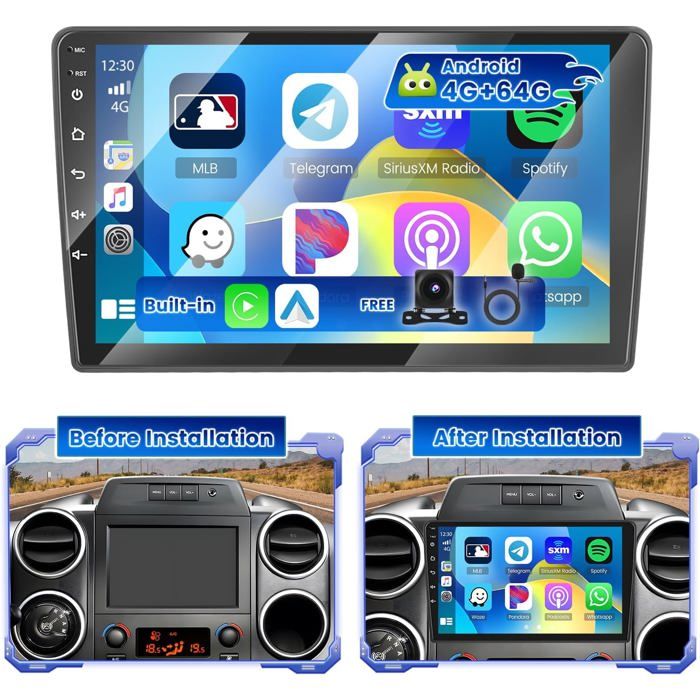 Autoradio Hikity Android 15 4G+64G 9 Pouces pour Citroen Berlingo B9/Peugeot Partner