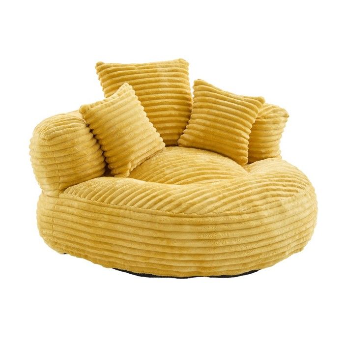 Pouf Poire En Velours Côtelé Dossier Haut 3 Coussins Résistant Confortable Jaune Moutarde 108x108x52cm Fauteuil De Jeu Pouf Poire En Velours Côtelé Dossier Haut 3 Coussins Résistant Confortable Jaune Moutarde 108x108x52cm Fauteuil De Jeu