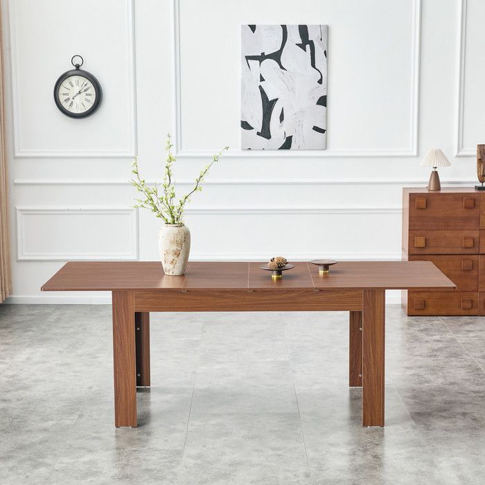 LUSCRIATE - Table à manger extensible avec 2 abattants Table cuisine gain de place extensible multifonction design moderne - Noyer