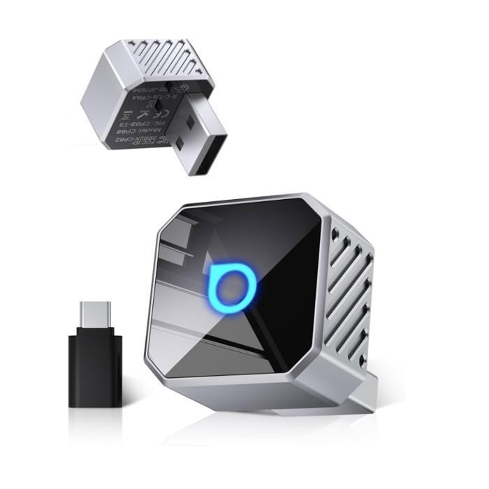 Adaptateur sans fil OTTOCAST Mini Pot 2 en 1 pour CarPlay/Android Auto WiFi 5 GHz Bluetooth pour véhicules - Argenté