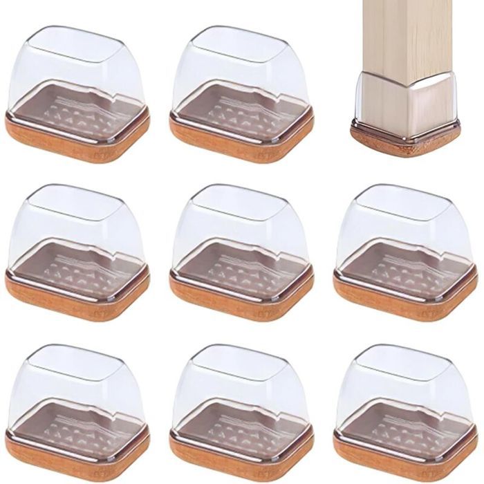 Protection pied de chaise silicone anti-rayures réduction bruit 8 pièces transparentes 3.2x2.2cm parfait pour parquets Protection pied de chaise silicone anti-rayures réduction bruit 8 pièces transparentes 3.2x2.2cm parfait pour parquets