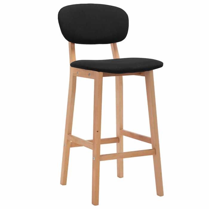 Tabourets de bar avec repose-pied au design moderne - vidaXL - lot de 2 - tissu noir - 45 x 47 x 92 cm - pour cuisine vcb14m