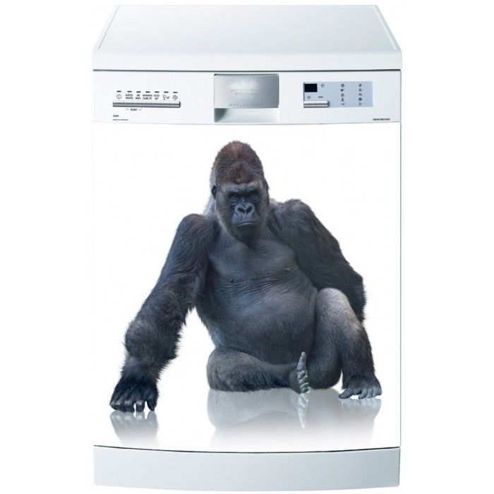 Sticker pour Lave Vaisselle Gorille - Dimensions 60x60cm