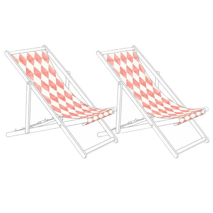 Lot de 2 tissus de remplacement pour chaises longues ANZIO/AVELLINO 113 x 44 cm Rouge clair