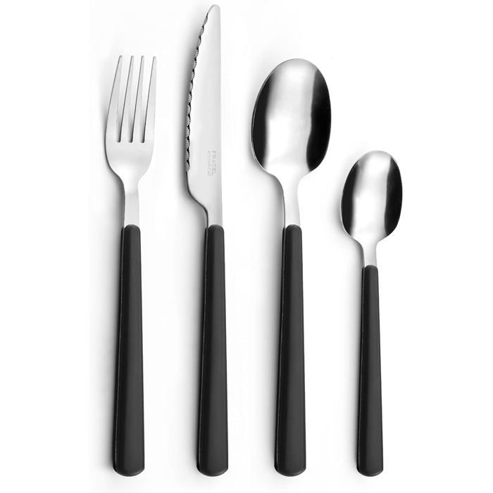 Ménagère 24 Couverts De Table Pour 6 Personnes-Tonic-Acier Inoxydable 18/0Finition Standard-Noir
