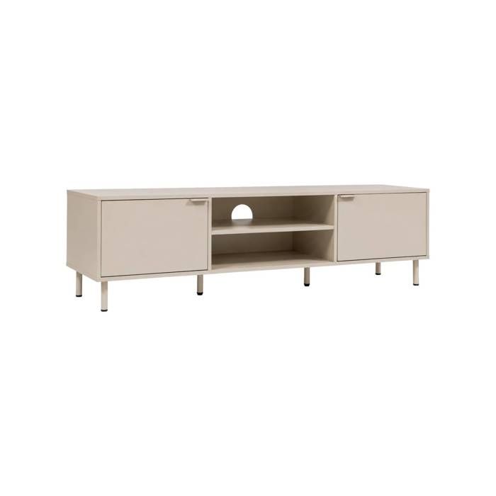 Meuble TV décor bois et métal 160cm beige - Ellie Meuble TV décor bois et métal 160cm beige - Ellie