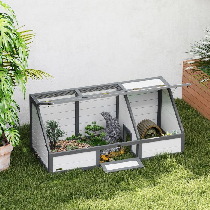 Enclos extérieur pour tortues blanc conception sans fond ouverture facile maison pour tortues