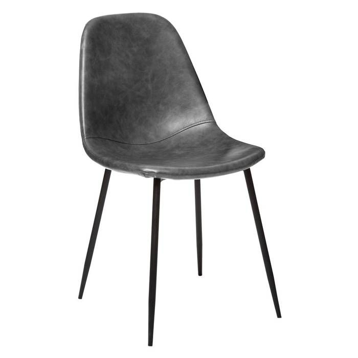Atmosphera Lot De 2 Chaises Vintage Vladi Grises – Style Rétro Simili Cuir – Cuisine, Salle à Manger Ou Bureau