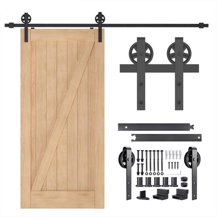 AKALNNY 183CM Tringle Rail Porte Coulissante Suspendu -Ensemble