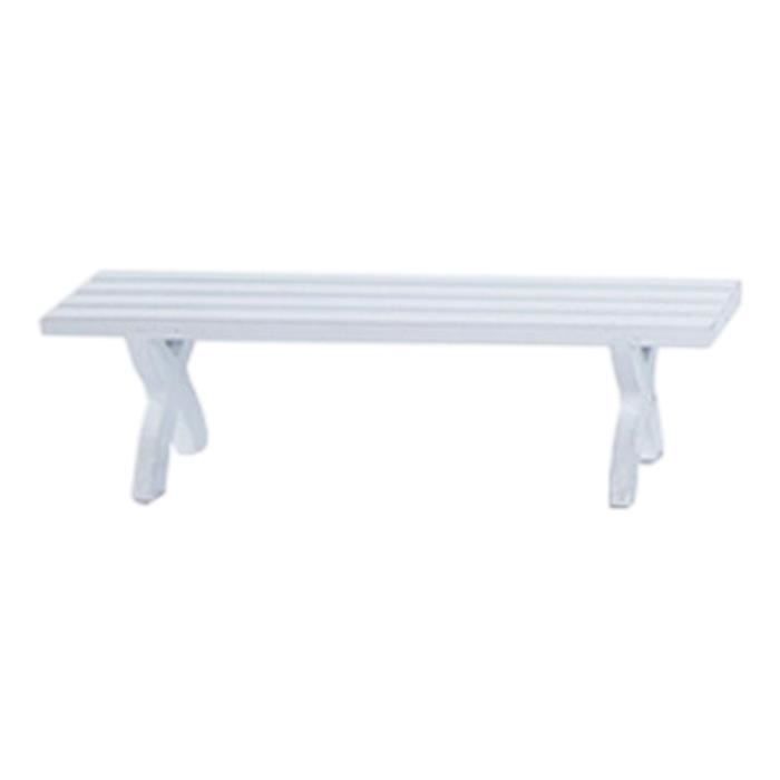 Bancs Pliables Casaria 2x - Banc Jardin Plastique 183cm Blanc Pour 8 Personnes