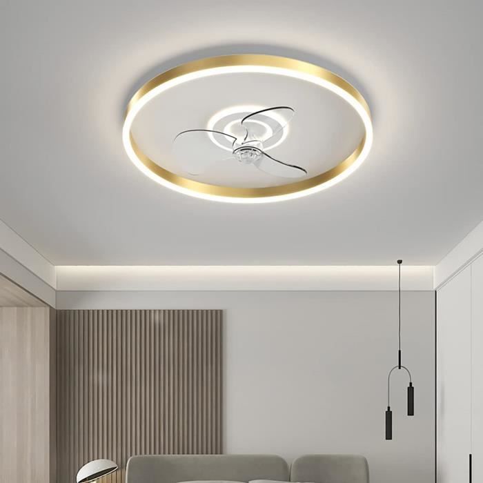 AQLEDY Ventilateur Plafond Silencieux Avec Lumière 42 Pouces - Lustre Ventilateur Télécommande DC 6 Vitesses Réversible Pour Salon Et Chambre (Blanc)