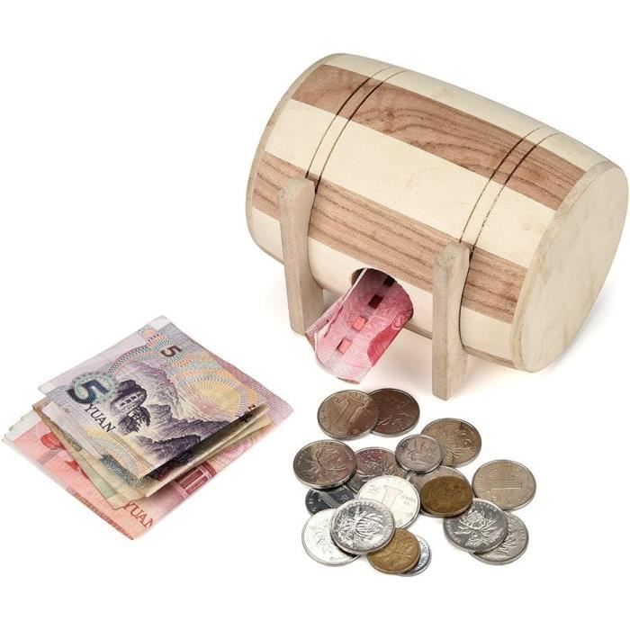 Main en Bois Argent Monnaie Économie Boite - Tirelire pour Enfants - Cadeau