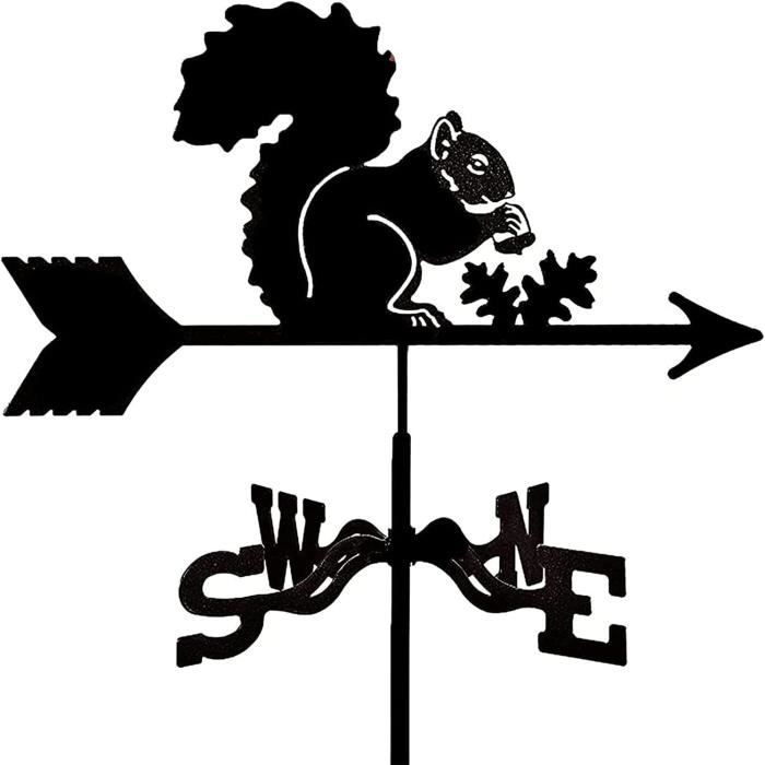 Girouette Métal SUPERDANT - Décoration Jardin Noir | Mesure Vent | Ornement Fighter Style Rétro