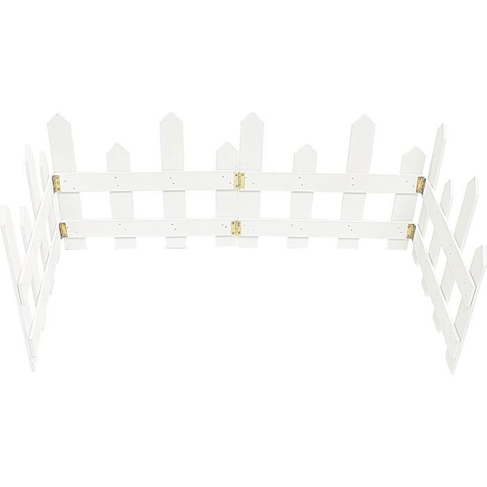 Clôture Miniature En Bois Avec LED - 90 Cm, Flexible, Décoration Maison De Poupée, Jardin Féerique (Blanc)