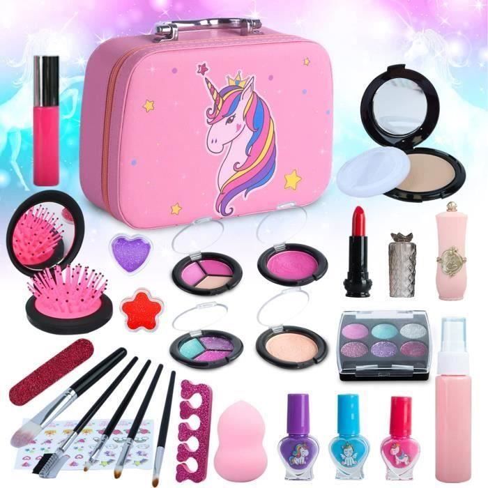 Maquillage Enfant Jouet Fille, Lavable Maquillage Petite Fille avec Malette Maquillage  Enfant Make Up Set Cadeau de Anniversaire - Cdiscount Jeux - Jouets