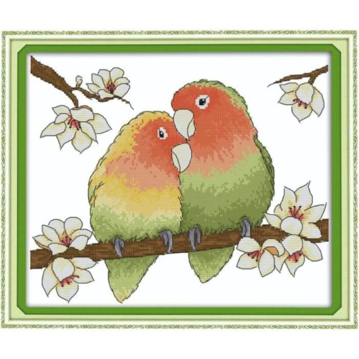 Kit Point De Croix Débutant Adulte - Motif Fleurs Sur Toile 16x20 Pouces - Fil Coton & Schéma Imprimé