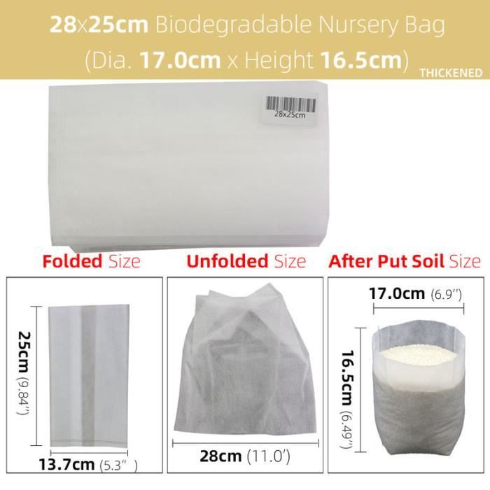Sacs Biodégradables pour Plantes Semis Cultiver Sacs de Croissance d Sacs Biodégradables pour Plantes Semis Cultiver Sacs de Croissance d