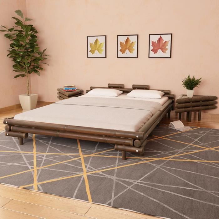 Table de jardin en aluminium marron foncé ⌀ 90 cm ANCONA