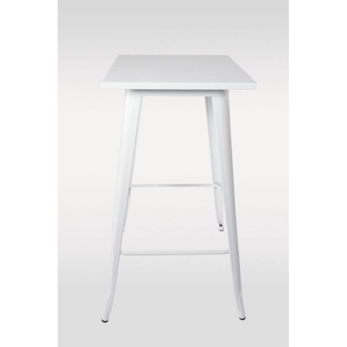 Table Haute En Metal Blanc Design Industriel Hauteur 105 Cm Avec