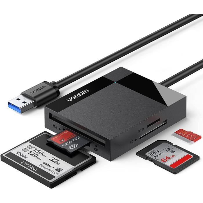 Lecteur De Cartes USB 3.0 SD Micro SD TF CF MS, Adaptateur De