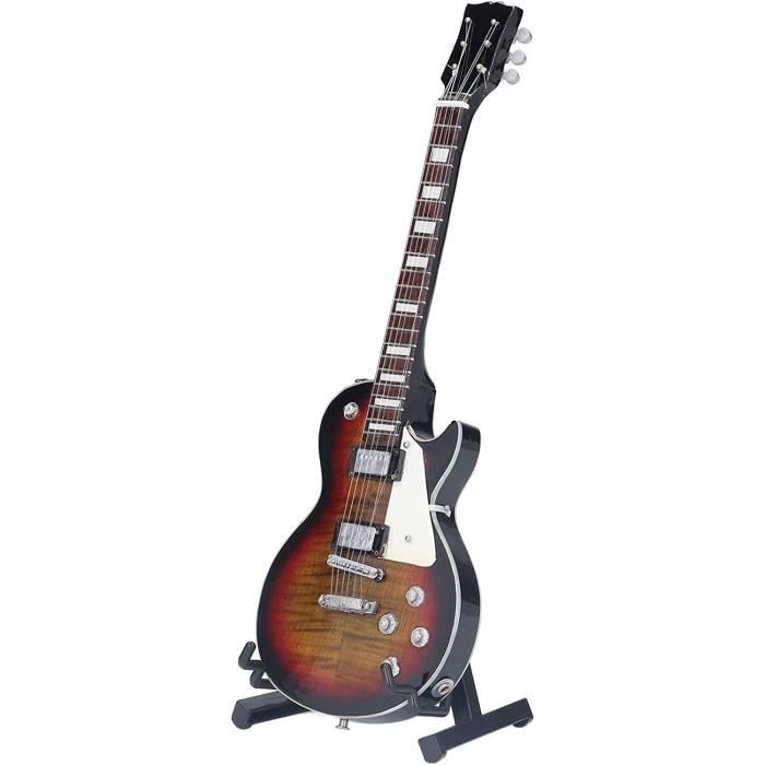 Mini Guitare Électrique Noire Musiin – Modèle Réduit 6 Cordes Avec Support Et Étui, Déco Murale Ou Collection – Parfaite Pour Fans De Musique