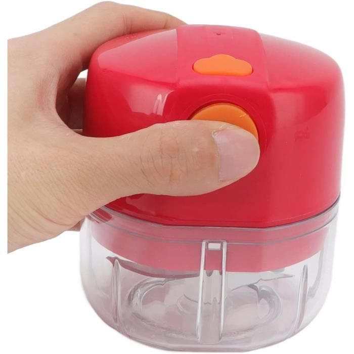 Hachoir électrique Mini Portable Pour Ail, Oignon, Légumes - 250 Ml, 30W, Rechargeable USB, Avec Lames Inox