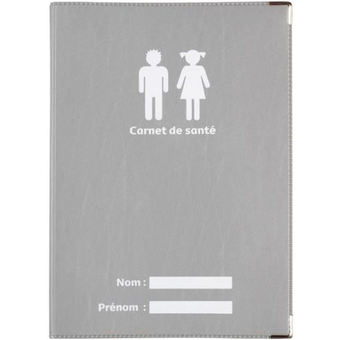 Protege Carnet De Sante Gris Argent Simili Cuir Madein France Etui Enfant Adulte Cdiscount Puericulture Eveil Bebe