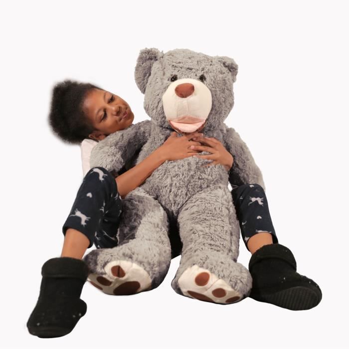 DEAR BEAR Ours en Peluche géante XXL 160 cm gris - Cdiscount Jeux