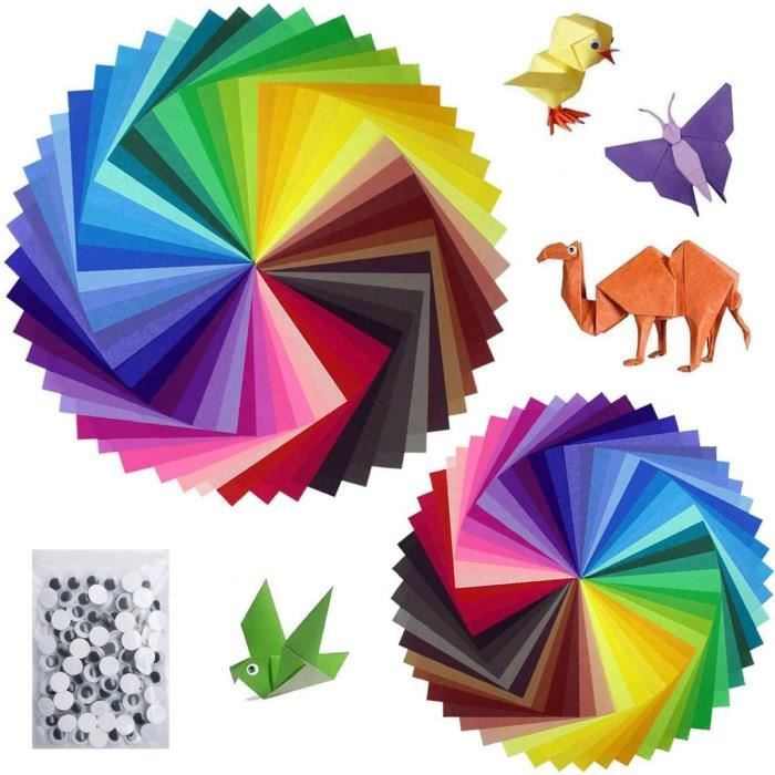 Toyo Lot De 100 Feuilles Papier Origami Uni Rouge 15 Cm - Idéal Loisirs Créatifs Enfants Et Adultes