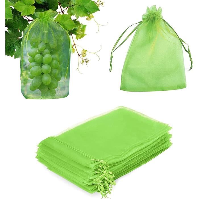 Lot De 70 Sacs De Protection Pour Fruits Et Raisins En Organza Avec Cordon - 20x30 Cm