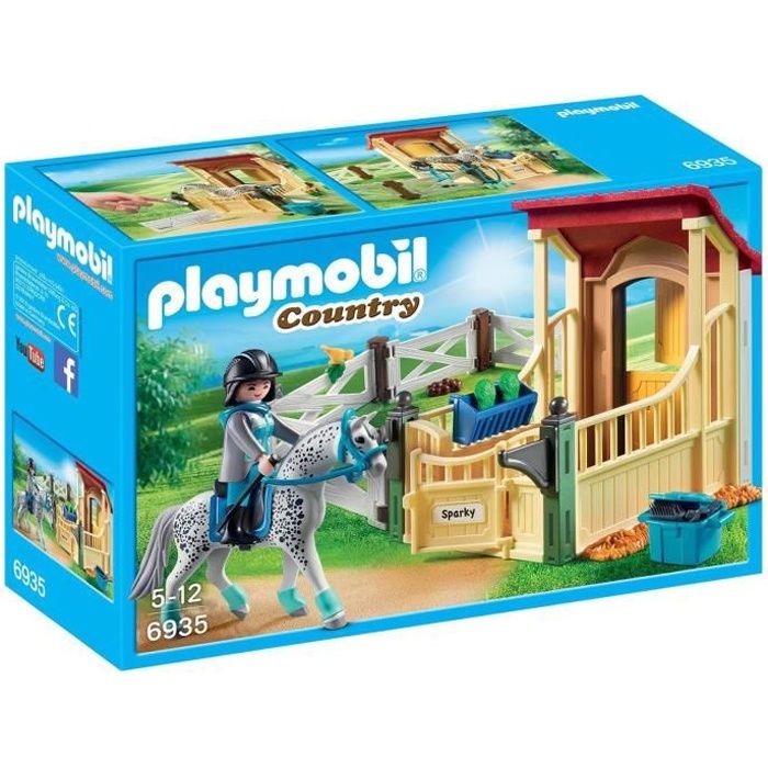 PLAYMOBIL 6935 - Box avec Cavalière et Cheval Appaloosa - Playmobil Country