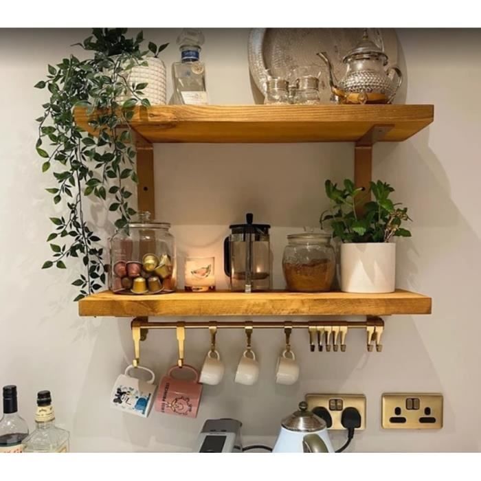 Étagères Murales En Bois Rustique Style échafaudage - Supports Inclus, Fabrication UK 2023