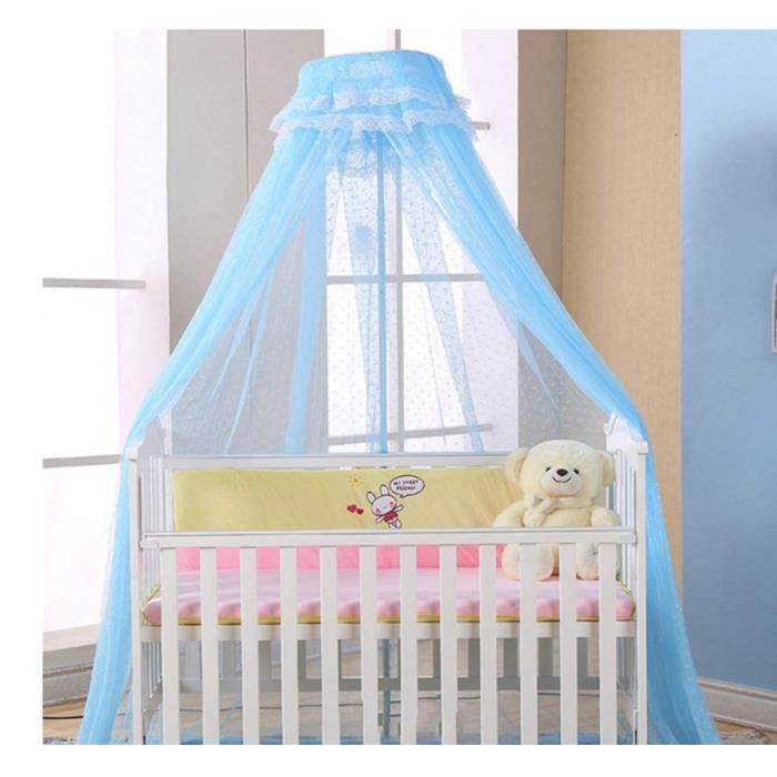 Ciel De Lit Bebe Xxl Avec Support Voile Grande Taille Moustiquaire Decorative Pour Lit Bebe Pompon Bleu Achat Vente Ciel De Lit Bebe Cdiscount
