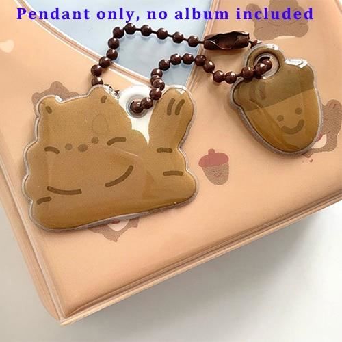 Porte-Cartes Photo Kpop Mignon Ours Et Lapin - 2 Supports Avec Cordon - Idéal Cadeau - ABS Qualité