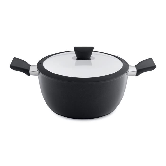 Faitout//Marmite en Fonte DAluminium avec couvercle Anti-Chaleur Tous Feux Dont Induction 24 cm BergHOFF