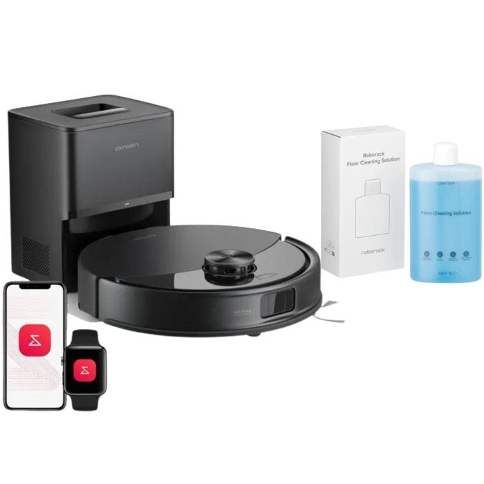 ROBOROCK Q10 VF+ et Soluton de Nettoyage - Aspirateur Robot Laveur avec Station de Vidage Automatique - Puissance 10000 Pa - Roborock