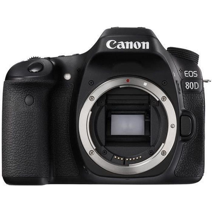 Appareil photo Reflex - CANON - EOS 80D - Boitier nu - Couleur: Noir - Polyvalent et réactif