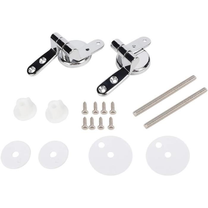 Jeu De 8 Vis Et Écrous Pour Siège De Toilette - Blanc, Plastique - Fixation Abattant WC, Remplacement Universel