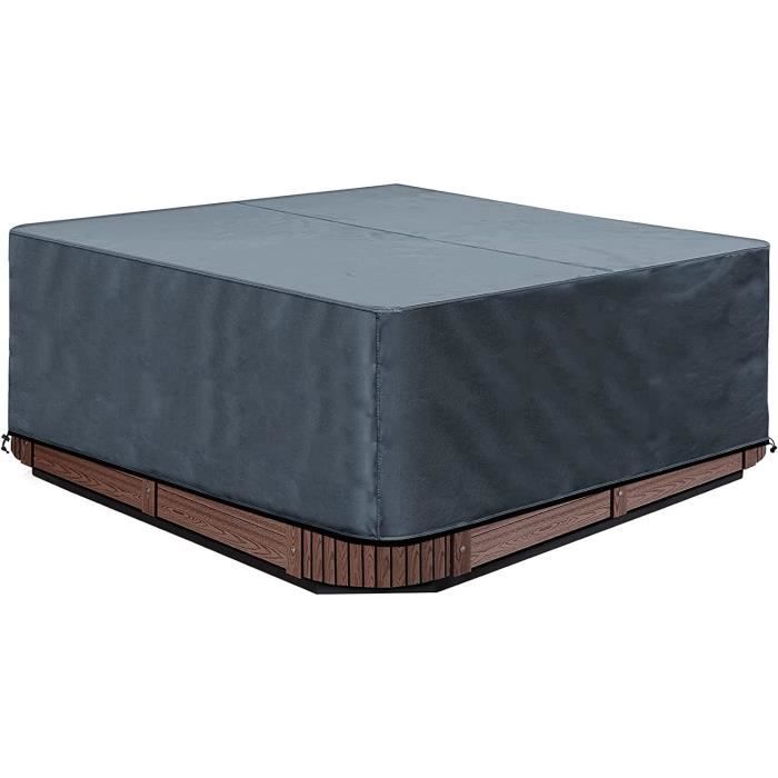 Housse De Protection Pour Spa - Tissu Oxford 420D - Imperméable, Anti-UV, Anti-poussière - Tailles 200x200x85 Cm - 3