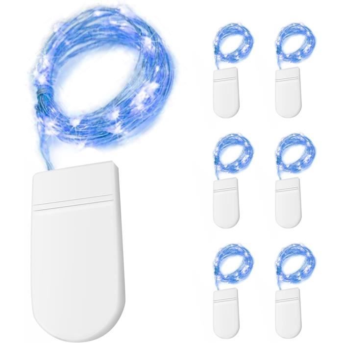 Lot De 6 Guirlandes Lumineuses à Piles 2 Mètres - 20 LED, Minuterie 6h, 3 Modes, Fil Argenté, Pour Déco Intérieur - 8