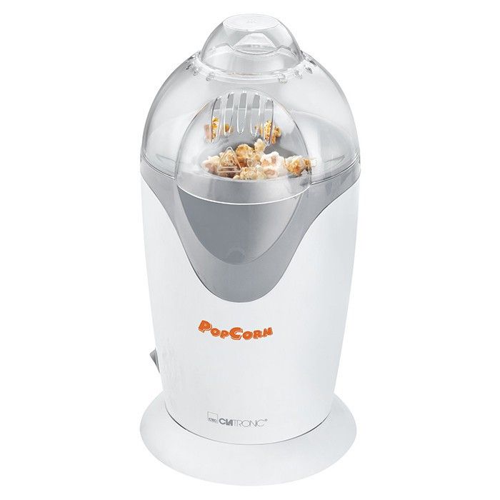 Machine à popcorn - Clatronic PM 3635 - Blanc - Sans matière grasse - 1200 Watt - 2-3 portions en 2 minutes